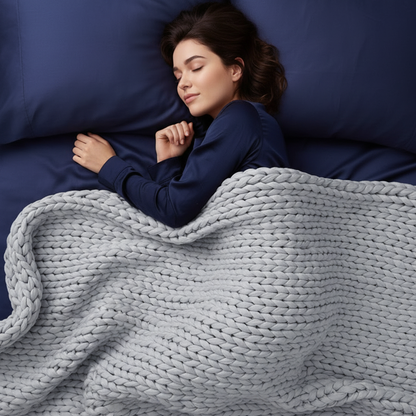 Snoozur Handcrafted Chunky Knit Weighted Blanket
