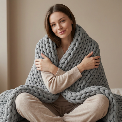 Snoozur Handcrafted Chunky Knit Weighted Blanket