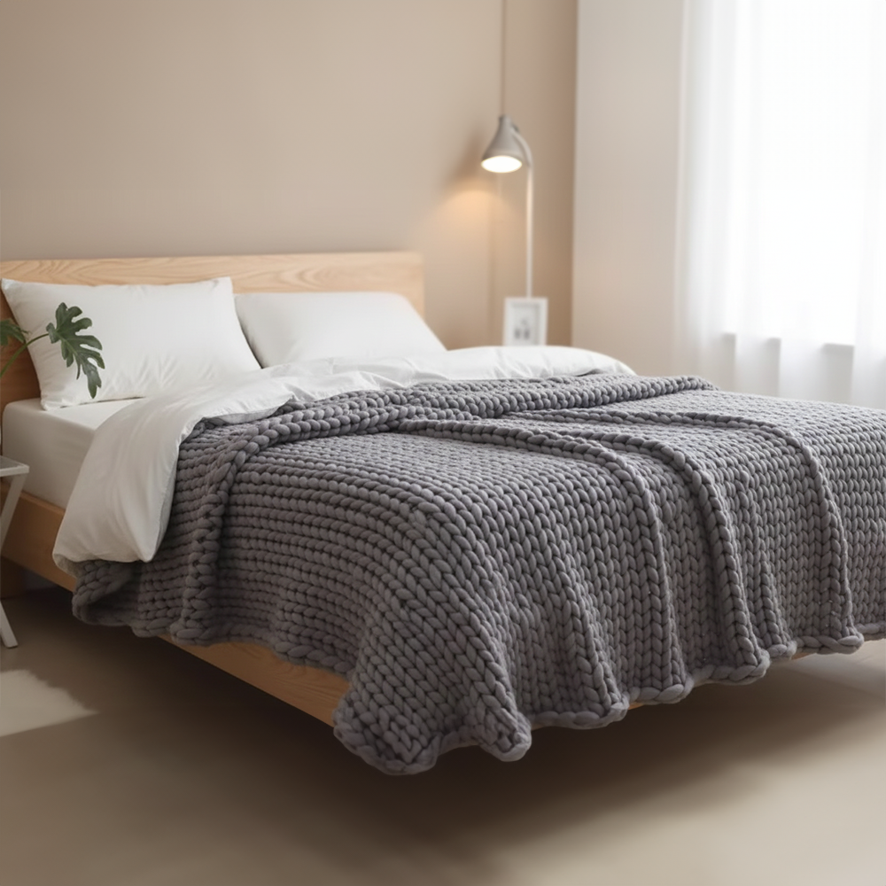Snoozur Handcrafted Chunky Knit Weighted Blanket